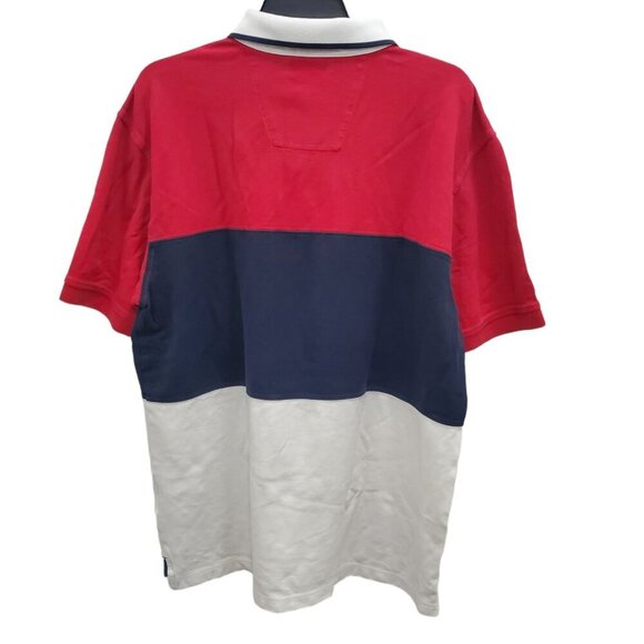 Nautica Men's Y2K Red White Blue Colorblock All Cotton Preppy SS Polo Shirt‎ XL - Picture 7 of 7